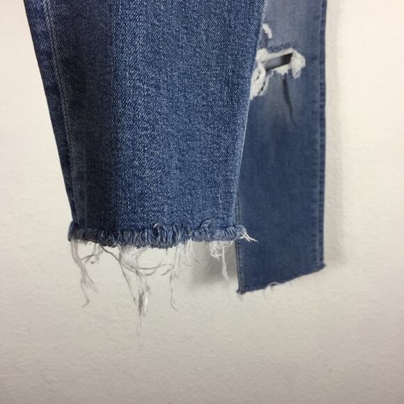 NWOT Re/Done Straight Leg Jean Size 25 Ultra High Rise 70s Stove Pipe Distressed - Picture 12 of 16